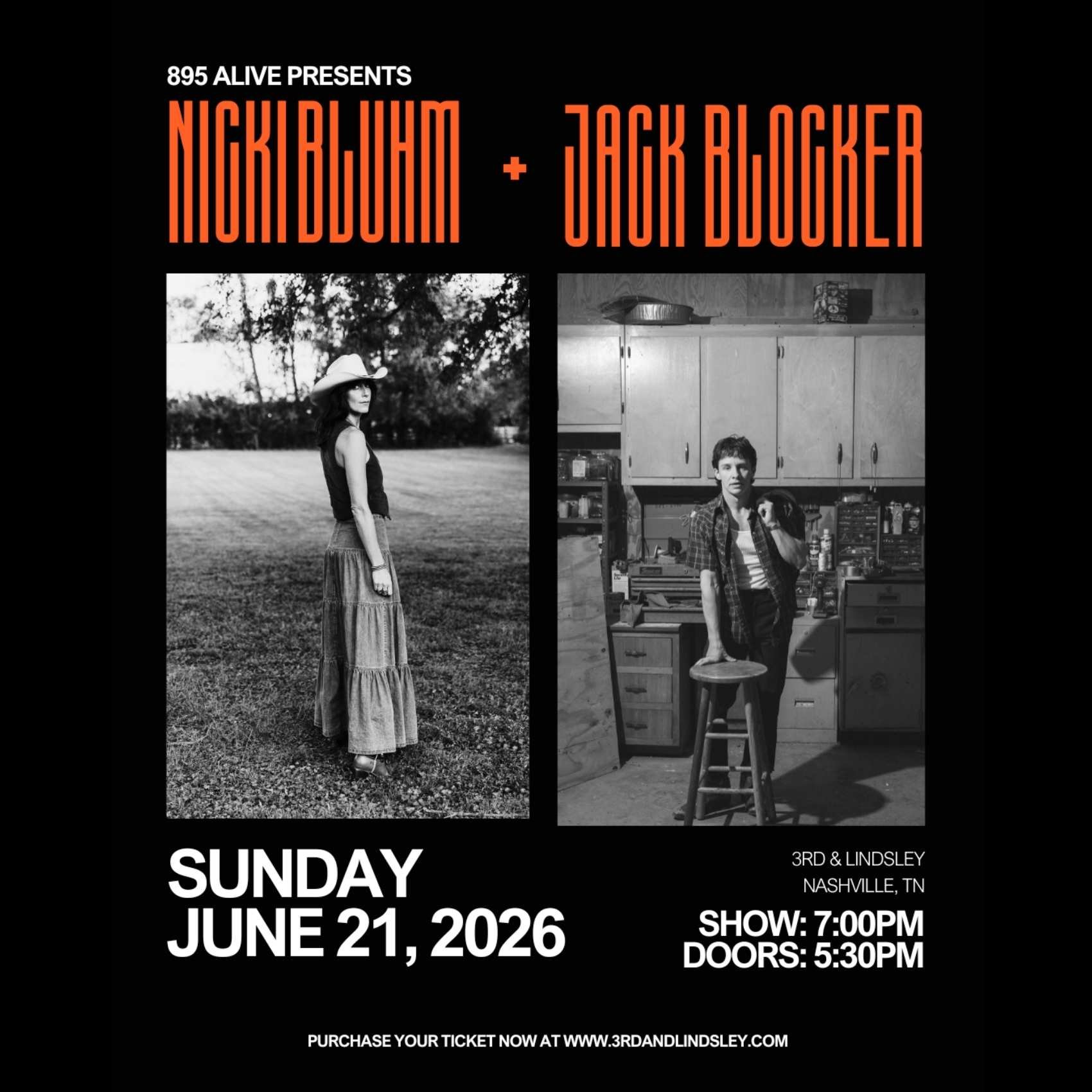 895 aLIVE presents Nicki Bluhm + Jack Blocker poster image