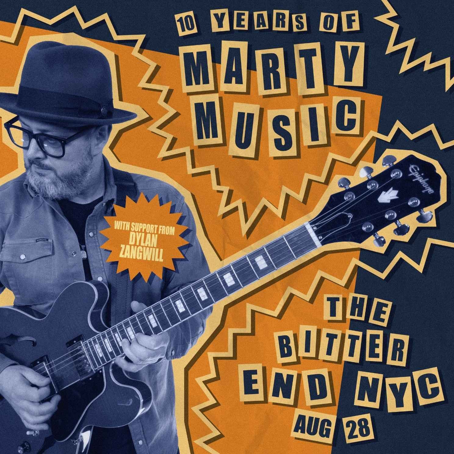 Marty Music Celebrating 10 Years of Marty Music with support from Dylan Zangwill poster image