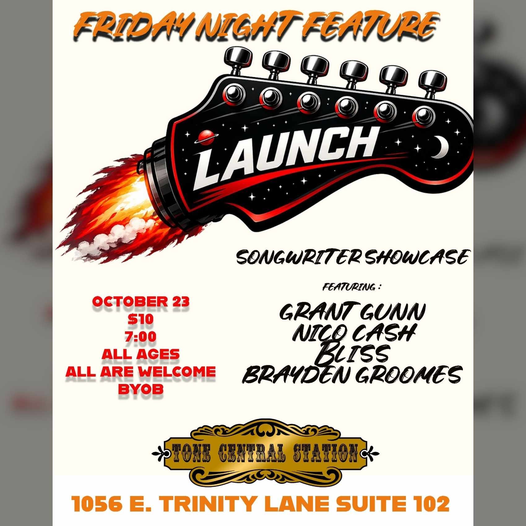 Friday Night Feature : Launch Music Songwriter Showcase Featuring Grant Gunn, Nico Cash, Bliss, Brayden Groomes poster image