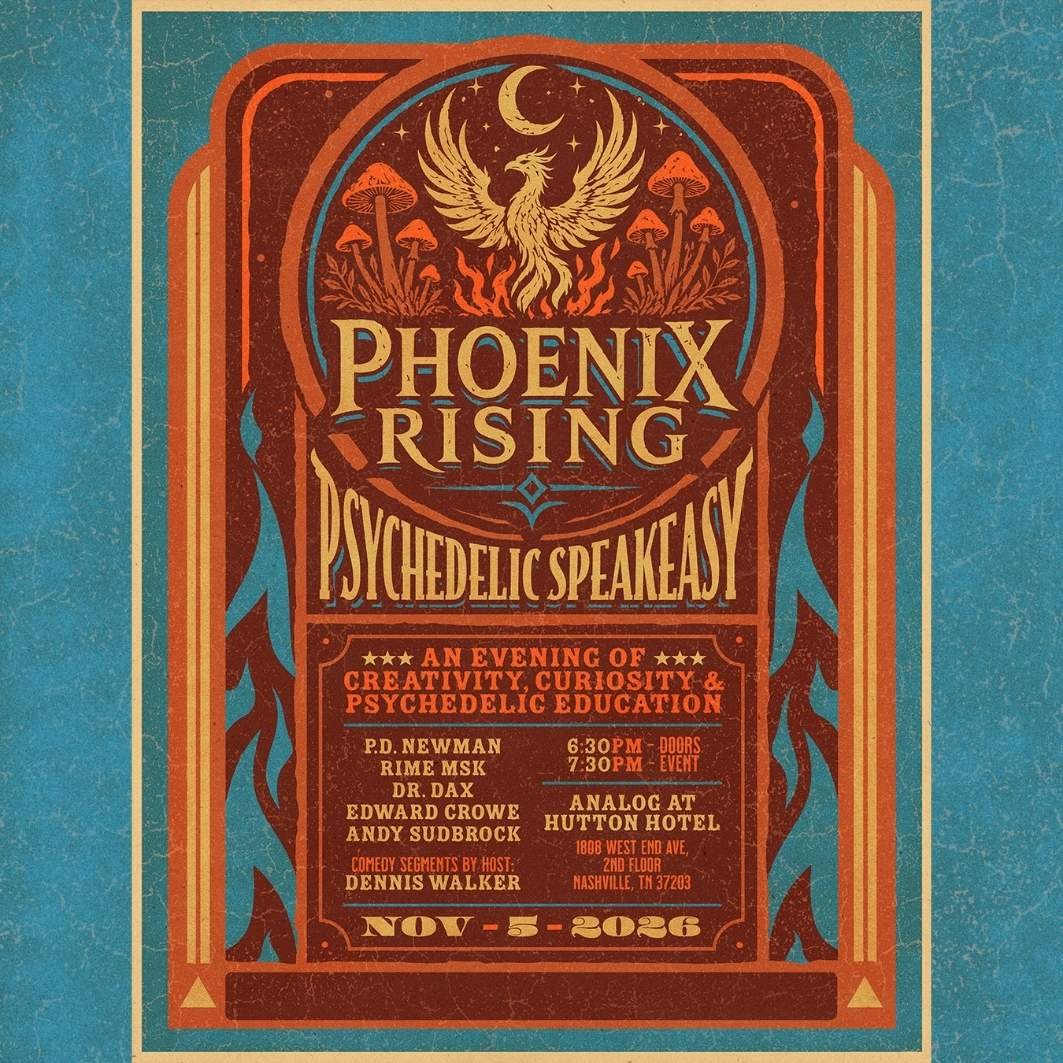 Phoenix Rising Psychedelic Speakeasy poster image